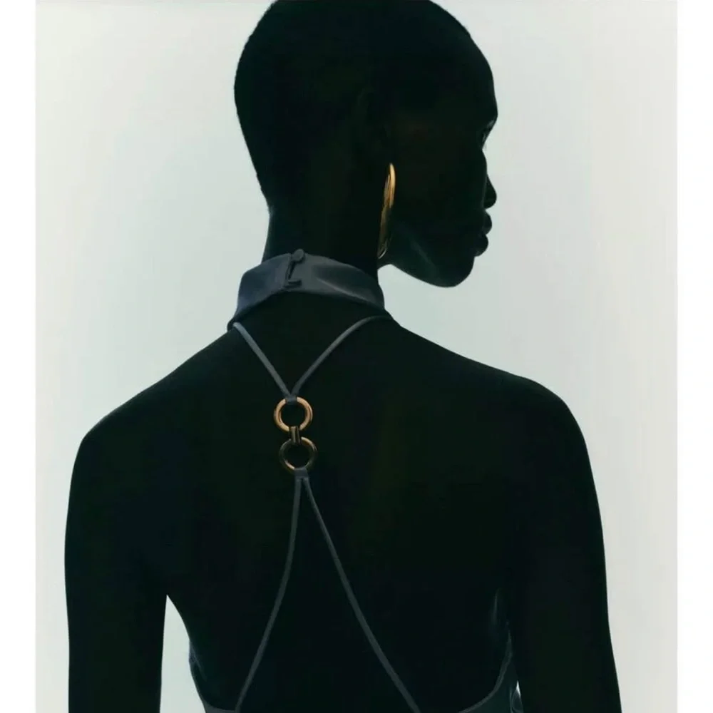 Zara Light Blue Satin Mini Dress - Picture 2 of 3